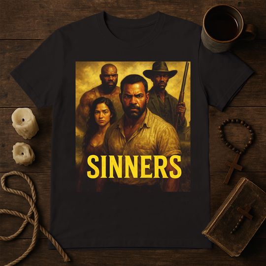Sinners Movie T-Shirt, Sinners 2025 Film Shirt, Sinners Graphic Tee, Official Sinners Merch, Western Movie Shirt, Sinners Cast T-Shirt