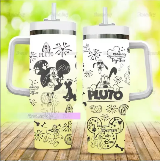 Discover Disney Pluto Stainless Tumbler 40oz Halloween Gift Best Price Christmas Gift