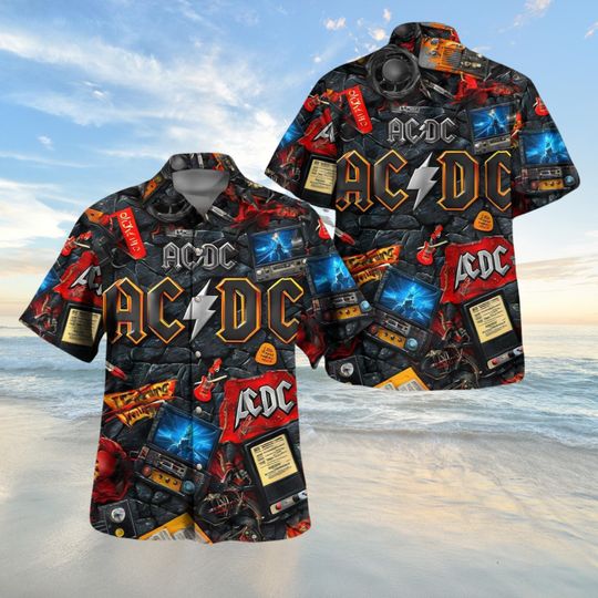 Discover AC-DC Band Button Shirt, Music Lover Button Down Shirt, Pwr Up Tour Button Shirt, Rock Band Button Up Shirt, Music Tour Shirt For Men