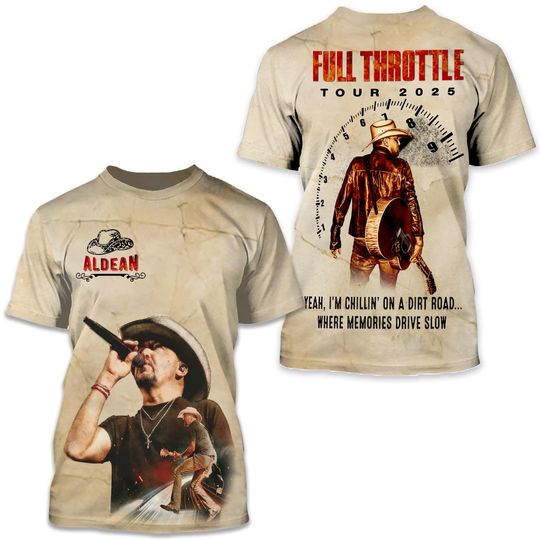Jason Aldean Full Throttle Tour 2025 3D T-Shirt