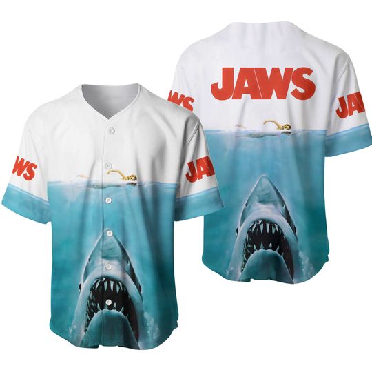 Jaws Baseball Jersey Shirt Jaws Movie Full Printed Unisex Shirt