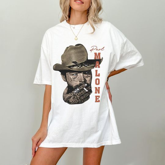 Post Malone Cowboy Shirt, Western Graphic Tee, Concert Festival Tee, Posty Tee