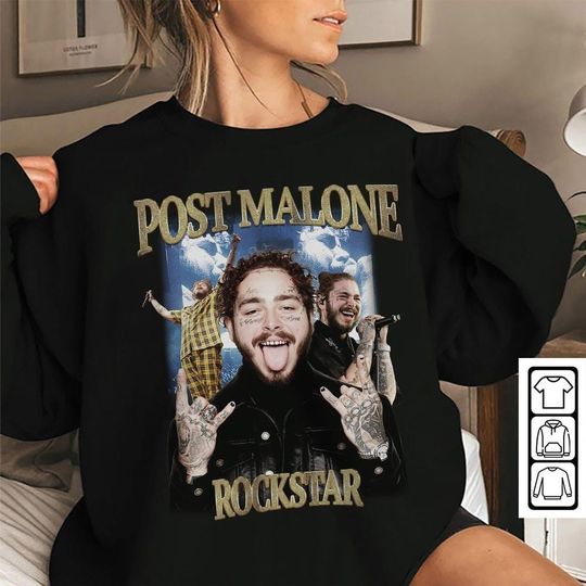 Post Malone Vintage Bootleg Sweatshirt, Retro Graphic Tee Unisex