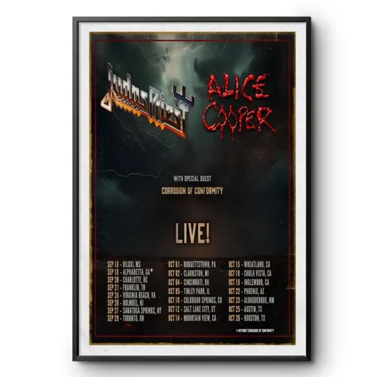 Judas Priest & Alice Cooper North America Tour 2025 Poster