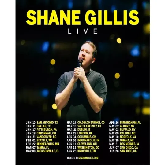 Poster Shane Gillis 2025 Tour Poster, gift for fans