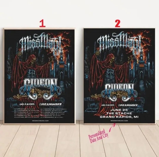 Custom Miss May I 2025 North American Tour Poster