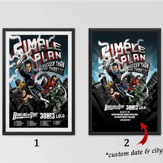 Discover Custom Poster - Simple Plan Bigger Than You Think Tour 2025 Poster