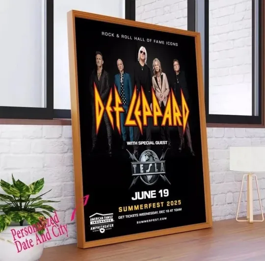 Personalization Def Leppard Tour 2025 Poster