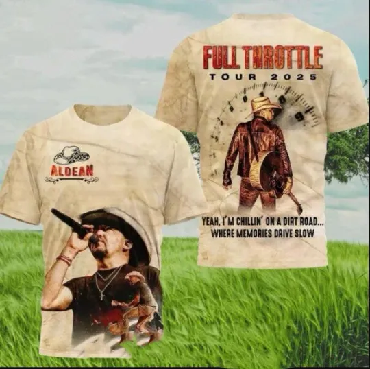 Jason Aldean Full Throttle Tour 2025 AOP 3D T-Shirt
