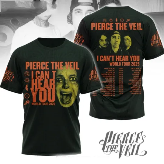 Pierce The Veil I Can’t Hear You World Tour 2025 AOP 3D T-Shirt
