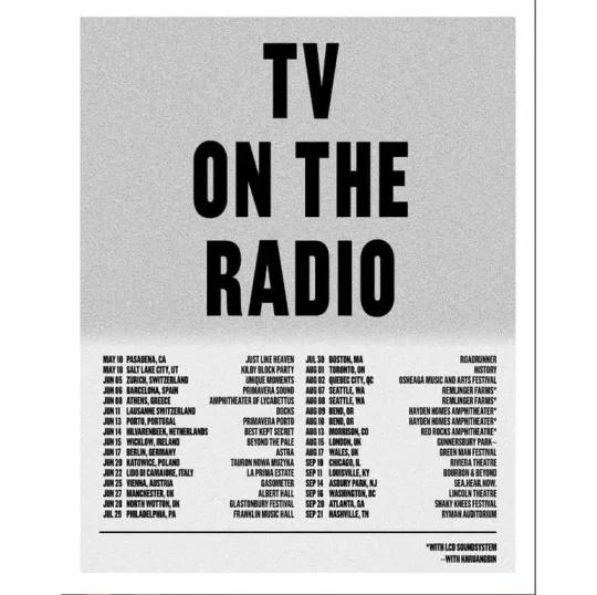 Poster TV On The Radio Summer Tour 2025 Poster, gift for fans
