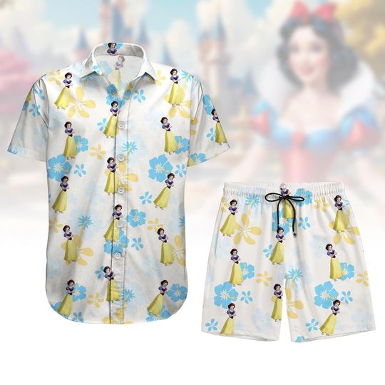 Disney Snow White Button Shirt, Disney Princess Shirt And Shorts, Fairest of All Set, Disneyland Gifts, Disney Merch for Fans