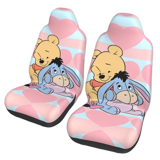 Cute Winnie The Pooh Car Seat Covers for Front Seats