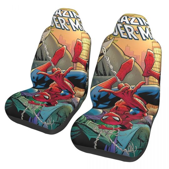 Amazing Spider-Man Car Seat Covers Universal Fit for Front Seats - Set of 2