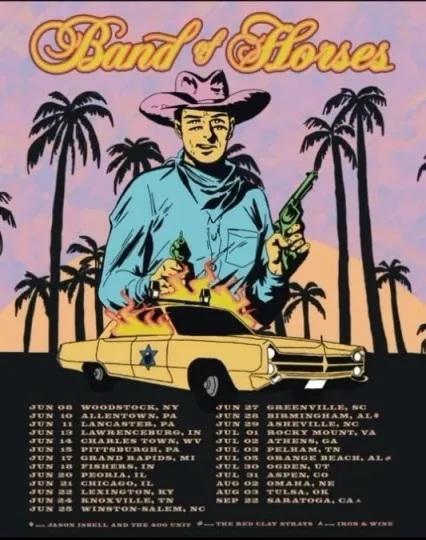 Poster Band of Horses Summer Tour 2025 Poster, gift for fans