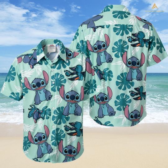 Discover Disney Stitch Aloha Button Shirt, Lilo And Stitch 2025 Summer Shirt, Stitch Live Action Shirt For Men, Magic Kingdom, Disney Shirt