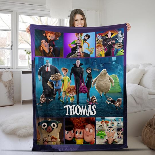 Custom Hotel Transylvania Dracula Hotel Blanket, Characters Blanket,Dracula Hotel Blanket Chirstmas Gift,Cartoon Blanket, Magic World