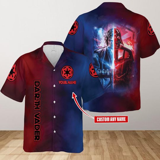 Custom Star Wars Darth Vader Hawaiian Shirt, Anakin Skywalker Button Shirt, Galaxy's Edge, Star Wars Day, Disney Summer Beach Shirt