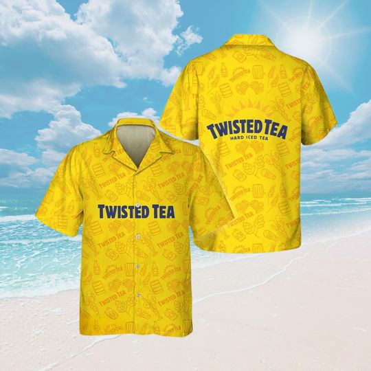 Twisted Tea Hawaiian Shirt, Hard Iced Tea Aloha, Drinking Gifts for Tea Lovers, Twisted Merch, Tropical Outfit, Party Button Up Shirt