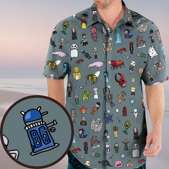 The Races of Doctor Who Hawaiian Shirt, Doctor Who Alien Species Shirt, Doctor Who Sci-Fi Shirt, Daleks Beach Shirt, Gallifrey Shirt