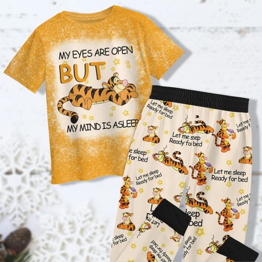 Christmas Winnie Pooh Tigger T-Shirt, Women Pajamas Pants, Winnie The Pooh Pajama, Tigger 3D All Over Print Tee, Disney Family Pajama