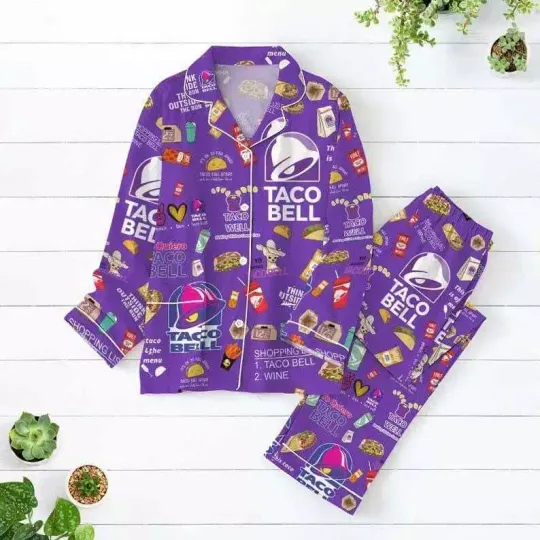 Taco Bell Pajamas Christmas, Taco Bell Womens Pajamas, Taco Bell Pajamas Family