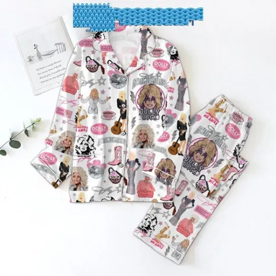 Dolly Parton Th3 Rockstar Dolly For President Pajamas Set
