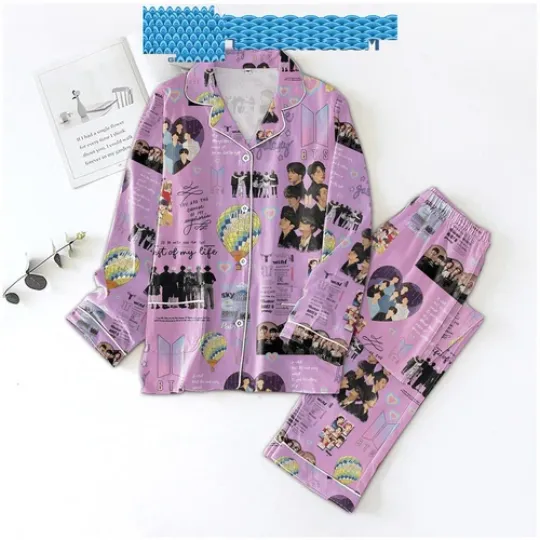 BTS Love Yourself Satin Pajamas Set