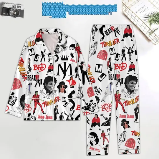 Michael Jackson Bad Beat It Satin Pajamas Set
