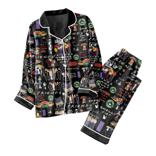 Friends Button Down Pajamas Set