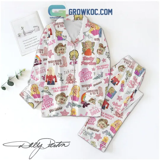 Dolly Parton In Dolly We Trust Polyester Pajamas Set
