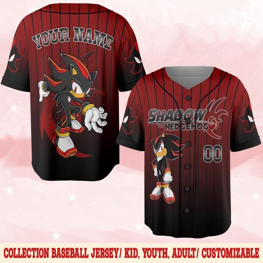 Personalize Sonic Shadow The Hedgehog Jersey, Custom Sonic Jersey, Funny Sonic Party Shirt, Sonic Birthday Gift