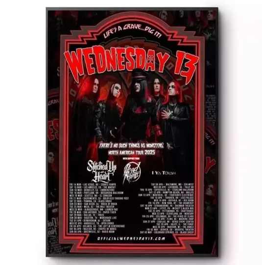 Wednesday 13 Tour 2025 Poster, Poster Gift Fans