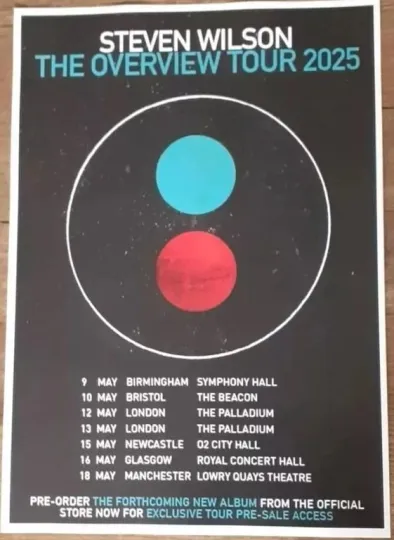 Steven Wilson - live band music show 2025 promotional tour concert gig poster