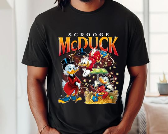 Custom Vintage Ducktales All Characters Portrait Shirt, Disney Scrooge McDuck Louie Huey Dewey Tee, Disneyland Family Group Matching