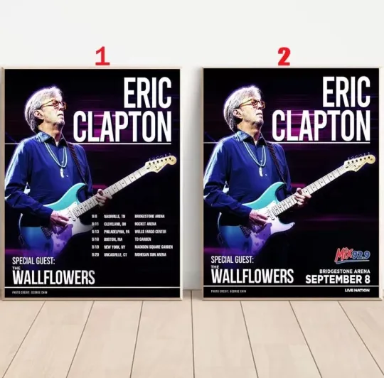 Custom Eric Clapton Special Guest The Wallflowers Tour 2025 Poster