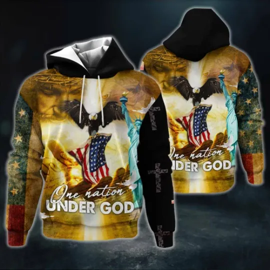 One Nation Under God Hoodie All Over Print Mother Day Gift Us Size Best Price