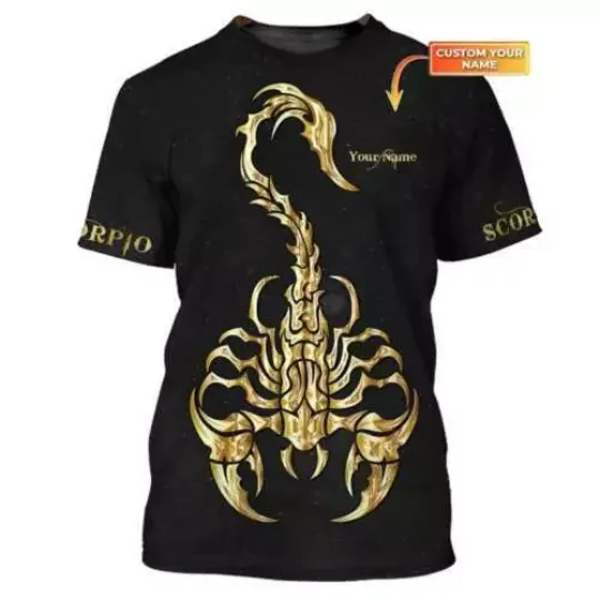 Scorpio D Tee Shirt, Scorpio Personalized Name 3D T-SHIRT Mother Day Gift