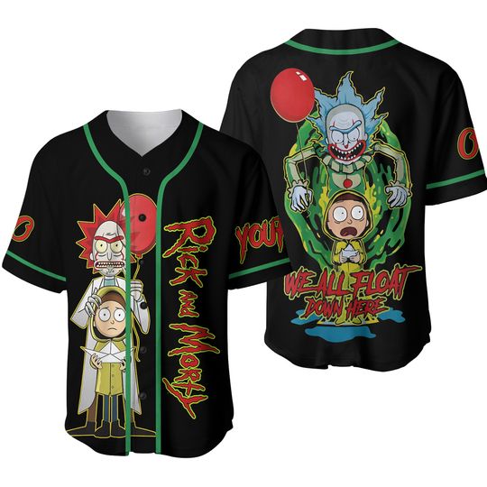 Rick And Rickandmorty We All Float Down Here Personalized Baseball Jersey