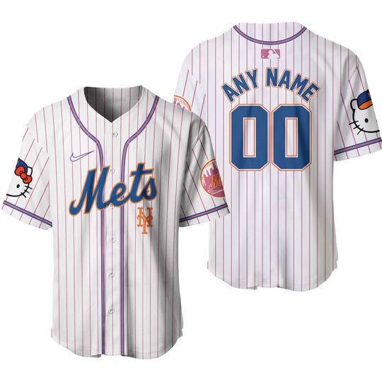 Discover NY Mets Hello Kitty 50th Anniversary Personalized Baseball Jersey
