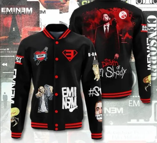 Eminem The Death Of Slim Shady 36 Years Of Memories Baseball Jacket