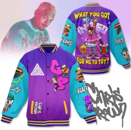 Chris Brown What You Got For Me To Try Baseball Jacket