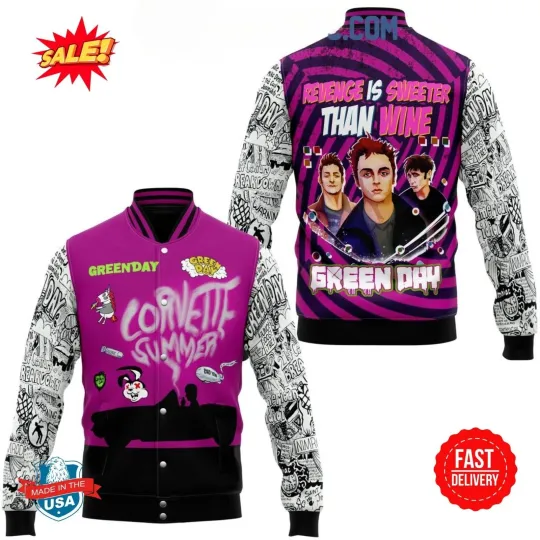 Green Day Revenge Is Sweeter Than Wine Baseball Jacket