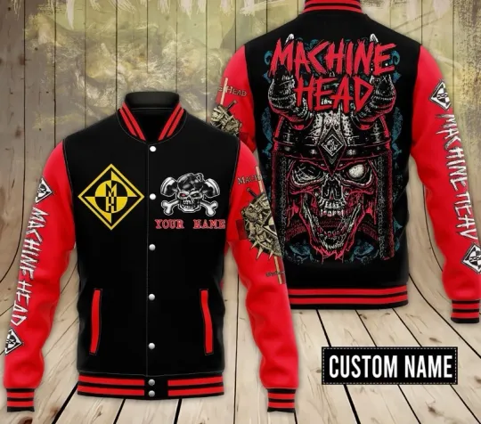 Machine Head Fan Skull Personalized Baseball Jacket