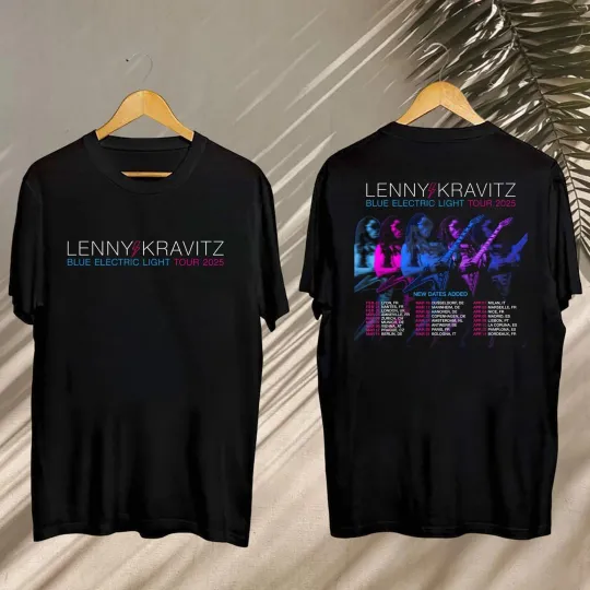 Lenny Kravitz 2025 Concert Shirt  Lenny Kravitz Blue Electric Light Tour 2025 Te