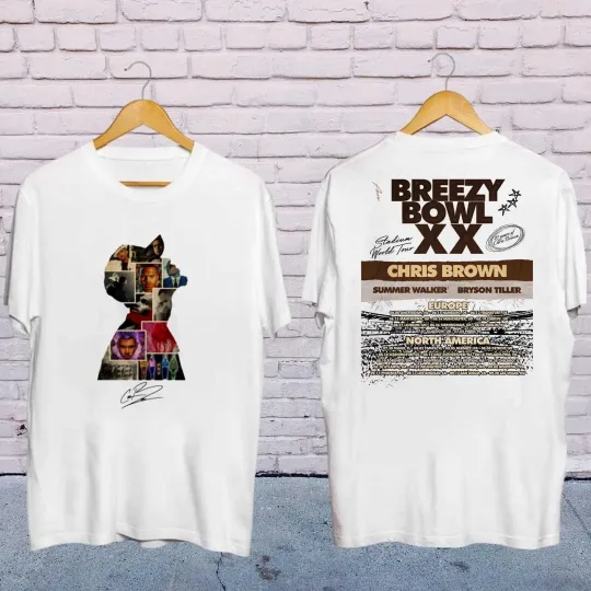 Chris Brown Breezy Bowl 2025 Shirt  Double-Sided Graphic Tour Tee Gift