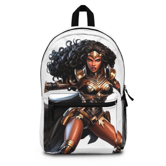 Black Shero Super Woman Comic Book Badass Action Figure Superhero Graphic Novel Heroine Anime Manga Gifts for Women Girls Backpack