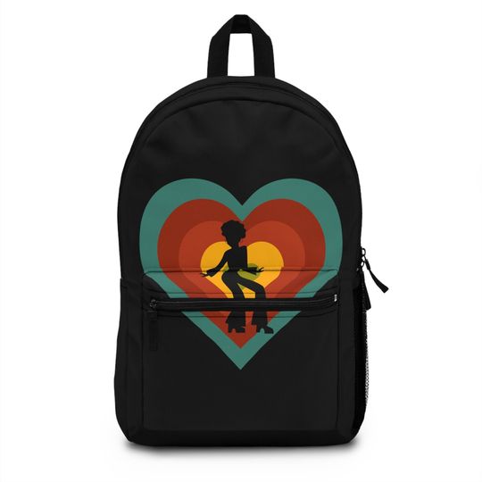 Let's Boogie Funky Town I Love Disco Heart 70's Style Get Down Do The Hustle 1970s Retro Gifts for Women And Men Groovy Backpack