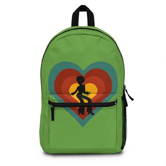 Let's Boogie Funky Town I Love Disco Heart 70's Style Get Down Do The Hustle 1970s Retro Gifts for Women And Men Groovy Backpack