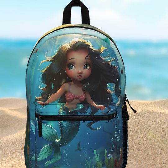 Mermaid Under the Sea Backpack, School Bookbag for Girls, Mermaid Backpack